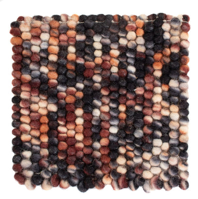 Uldtæppe firkantet  - 32 x 32 cm - flerfarvet