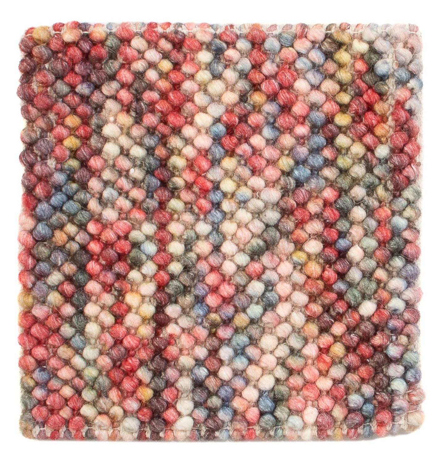 Uldtæppe firkantet  - 32 x 32 cm - flerfarvet