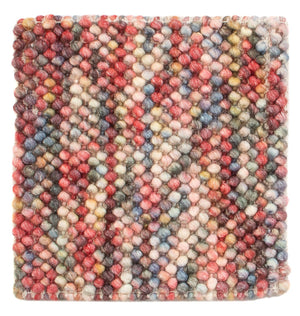 Uldtæppe firkantet  - 32 x 32 cm - flerfarvet