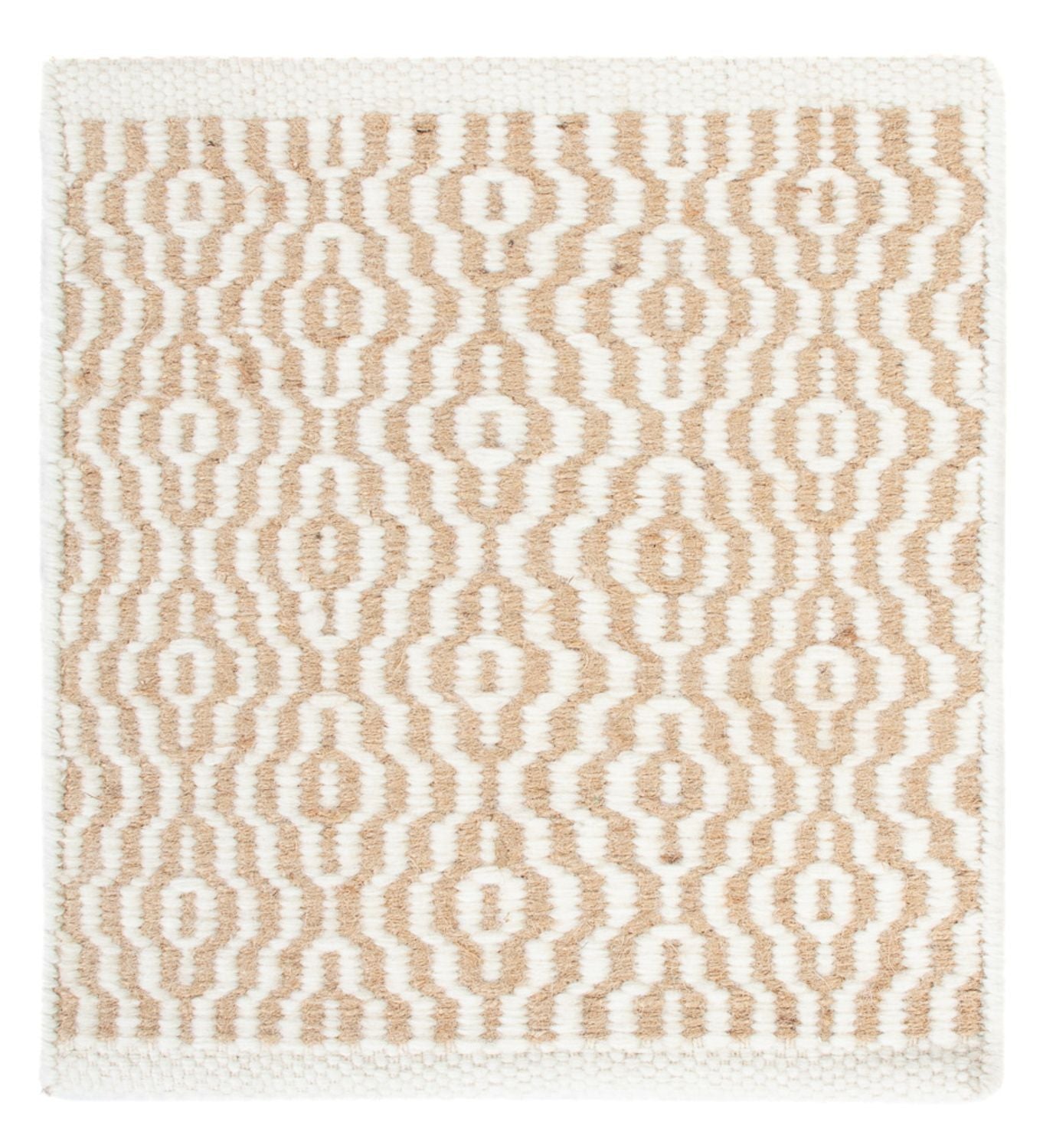 Uldtæppe firkantet  - 35 x 32 cm - beige