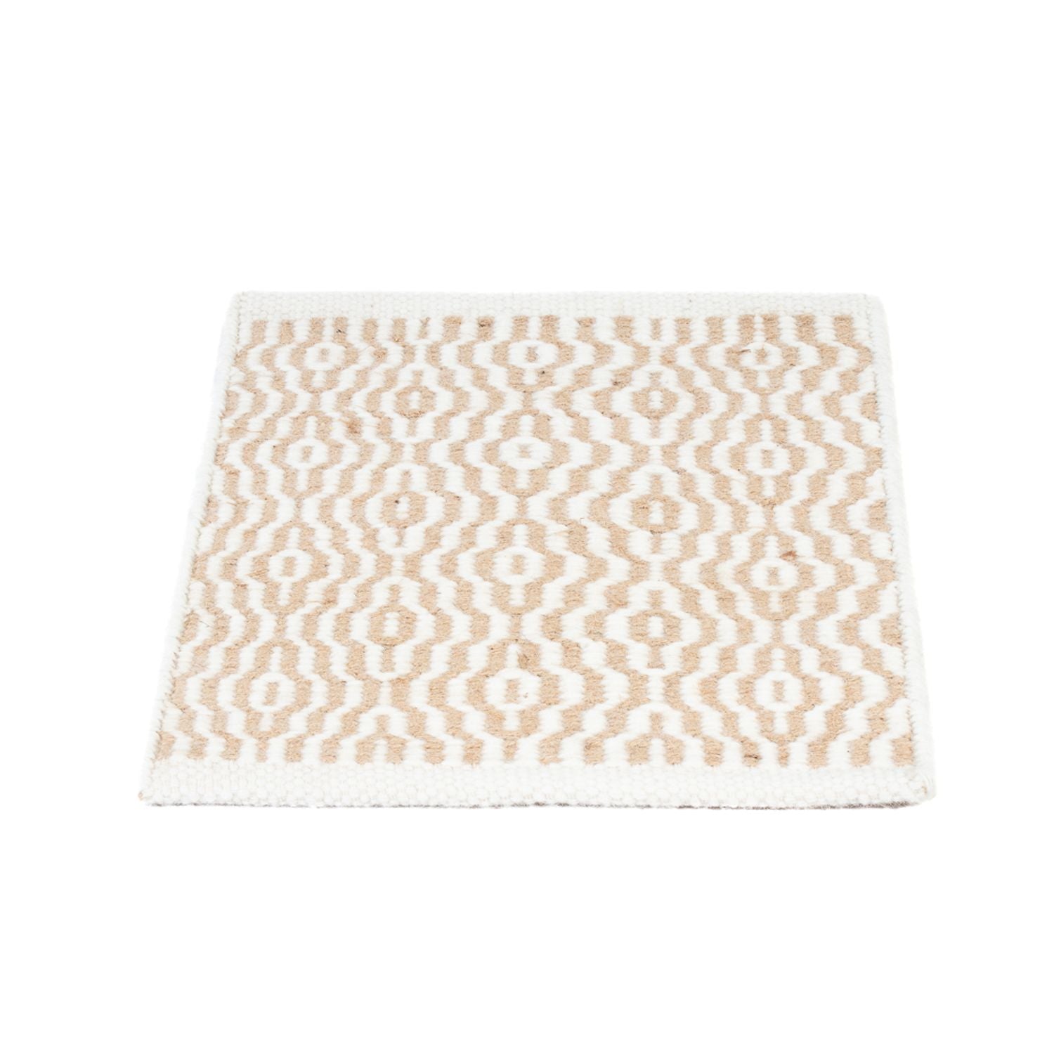 Uldtæppe firkantet  - 35 x 32 cm - beige