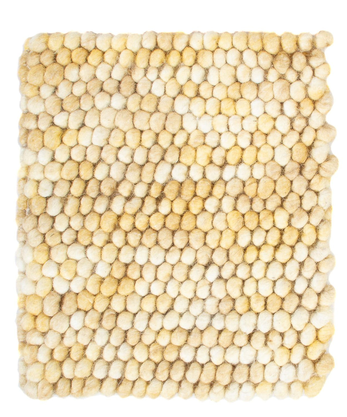 Uldtæppe firkantet  - 32 x 32 cm - lys beige