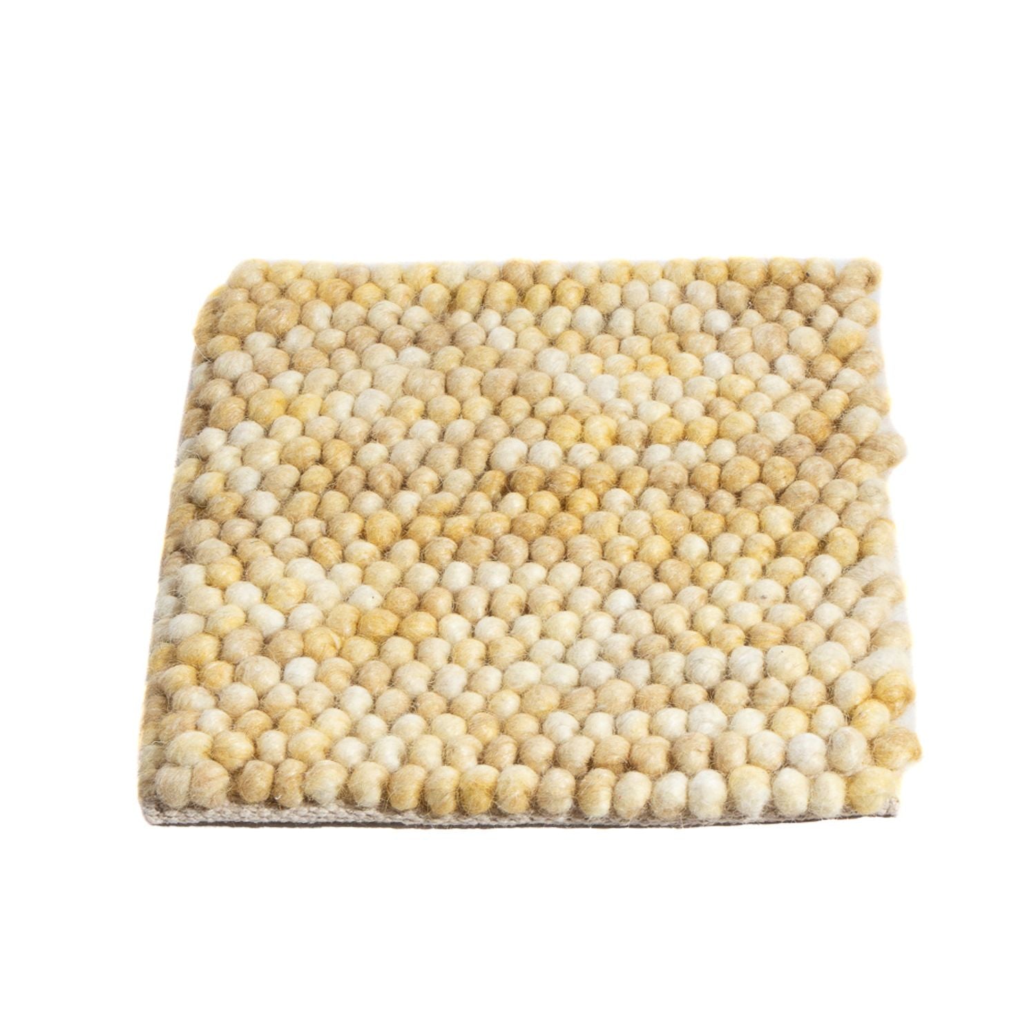 Uldtæppe firkantet  - 32 x 32 cm - lys beige