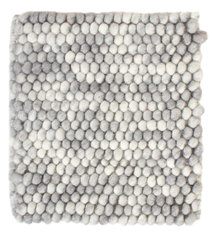 Uldtæppe firkantet  - 32 x 32 cm - lysegrå