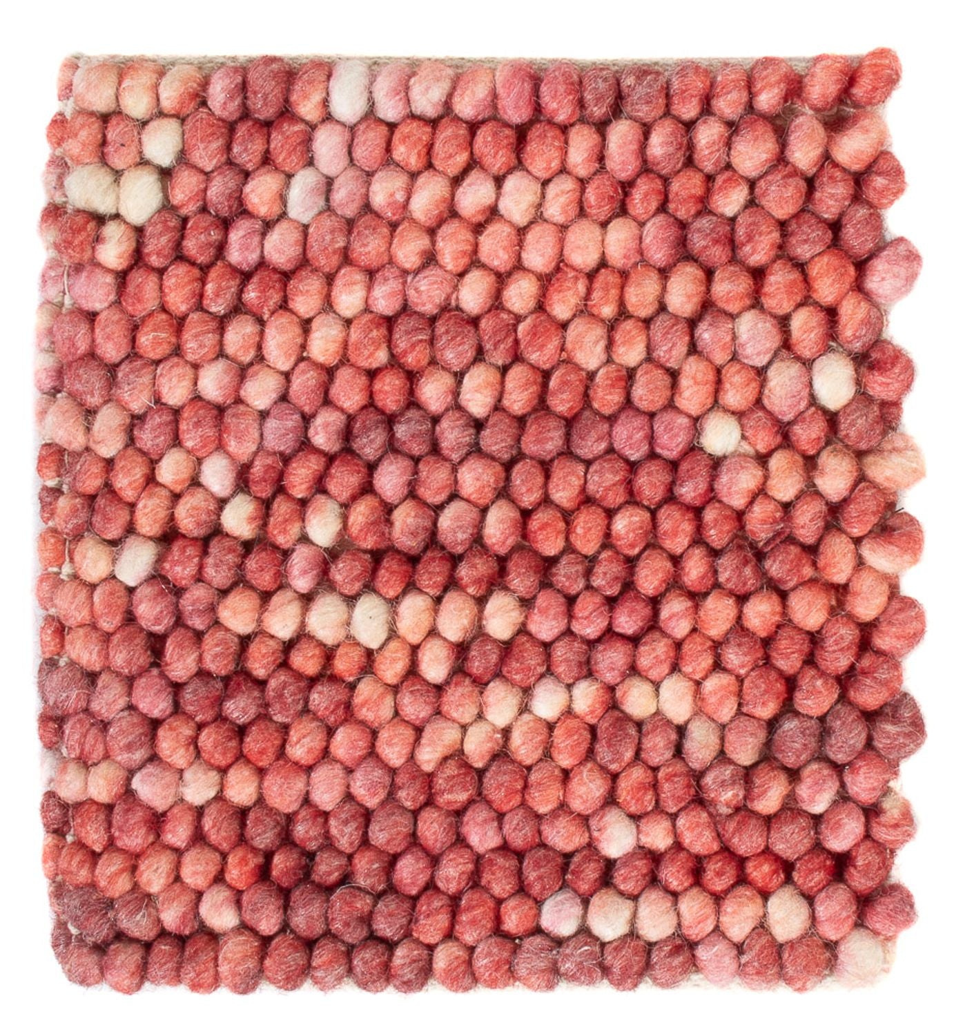 Uldtæppe firkantet  - 25 x 25 cm - lysrød