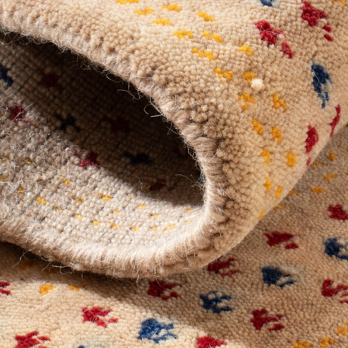 Gabbeh Tæppe - Loribaft Softy - 90 x 60 cm - lys beige