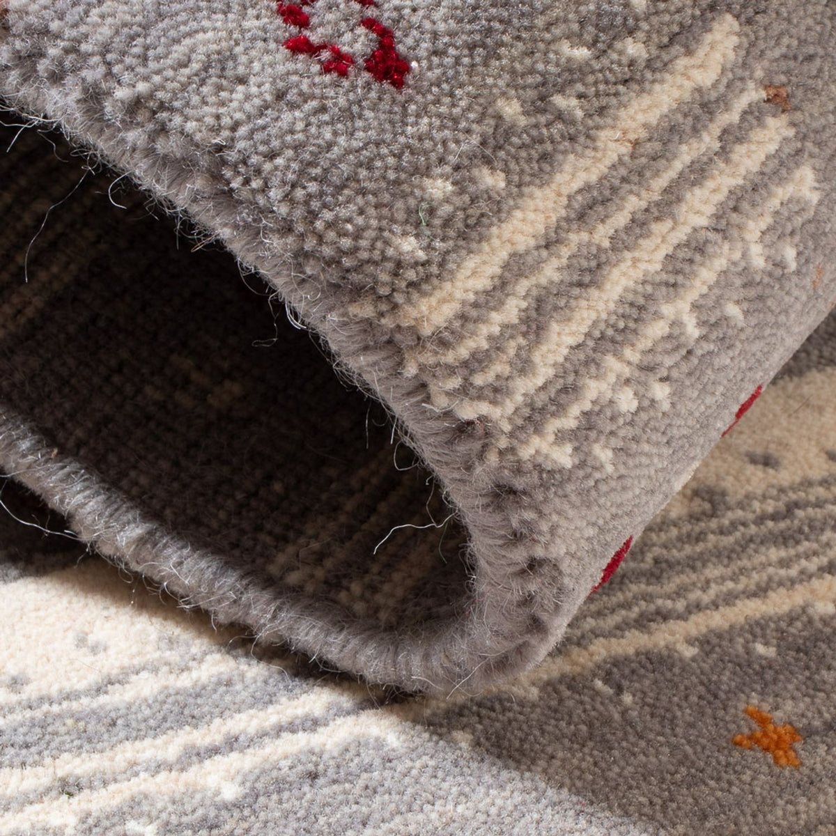 Gabbeh Tæppe - Loribaft Softy - 90 x 60 cm - mørk beige