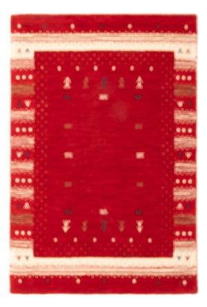 Gabbeh Tæppe - Loribaft Softy - 90 x 60 cm - rød