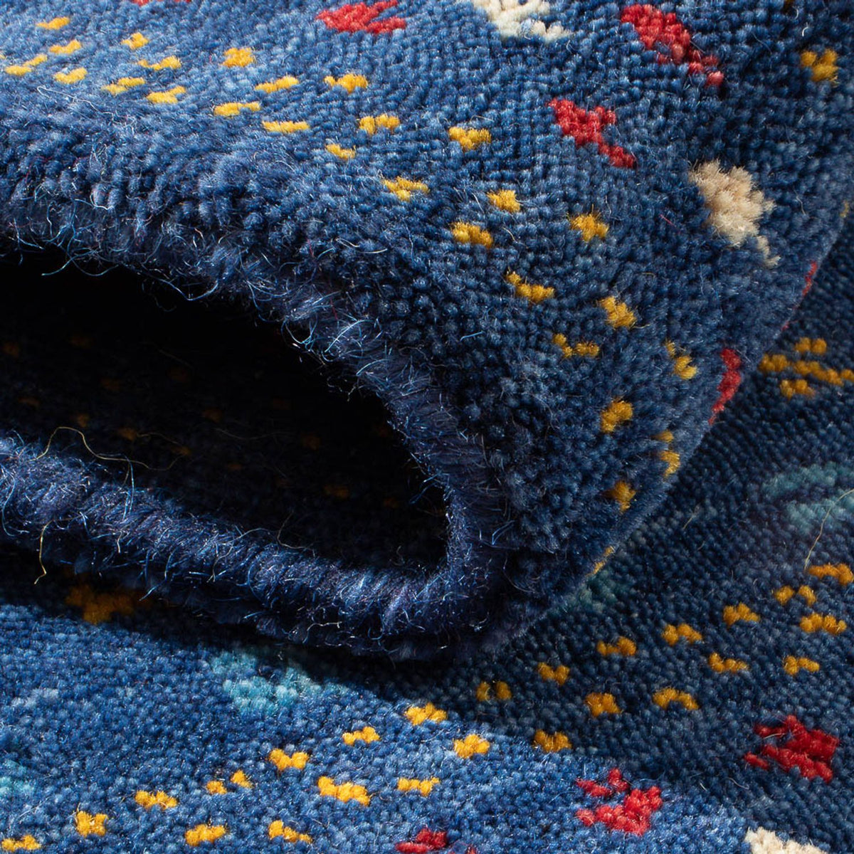 Uldtæppe - 90 x 60 cm - mørkeblå