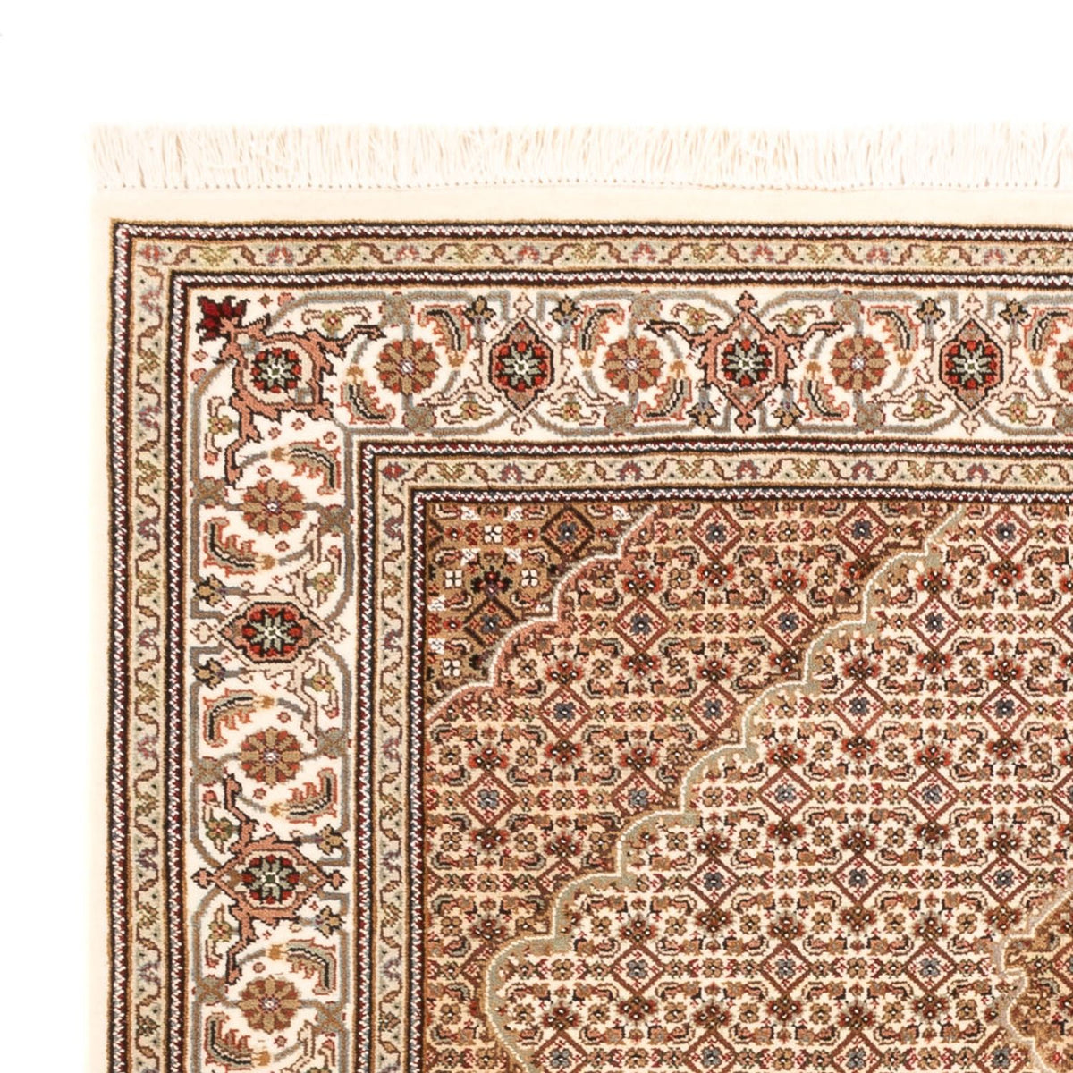 Orientalsk tæppe - Tabriz - 200 x 150 cm - mørk beige