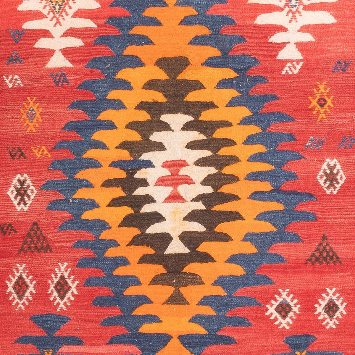 Løber Kelim-tæppe - gammelt - 430 x 155 cm - rød