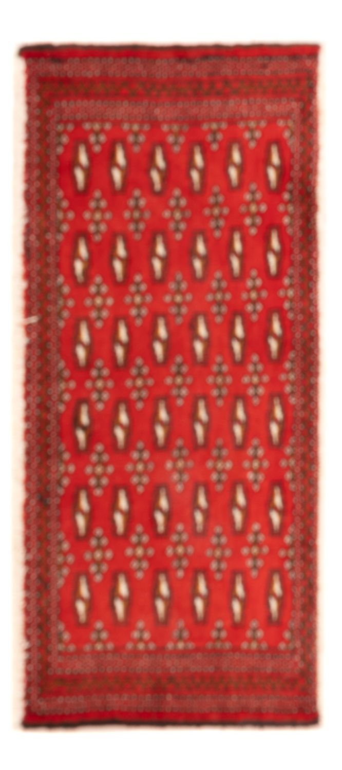 Løber Turkaman-tæppe - 100 x 50 cm - rød