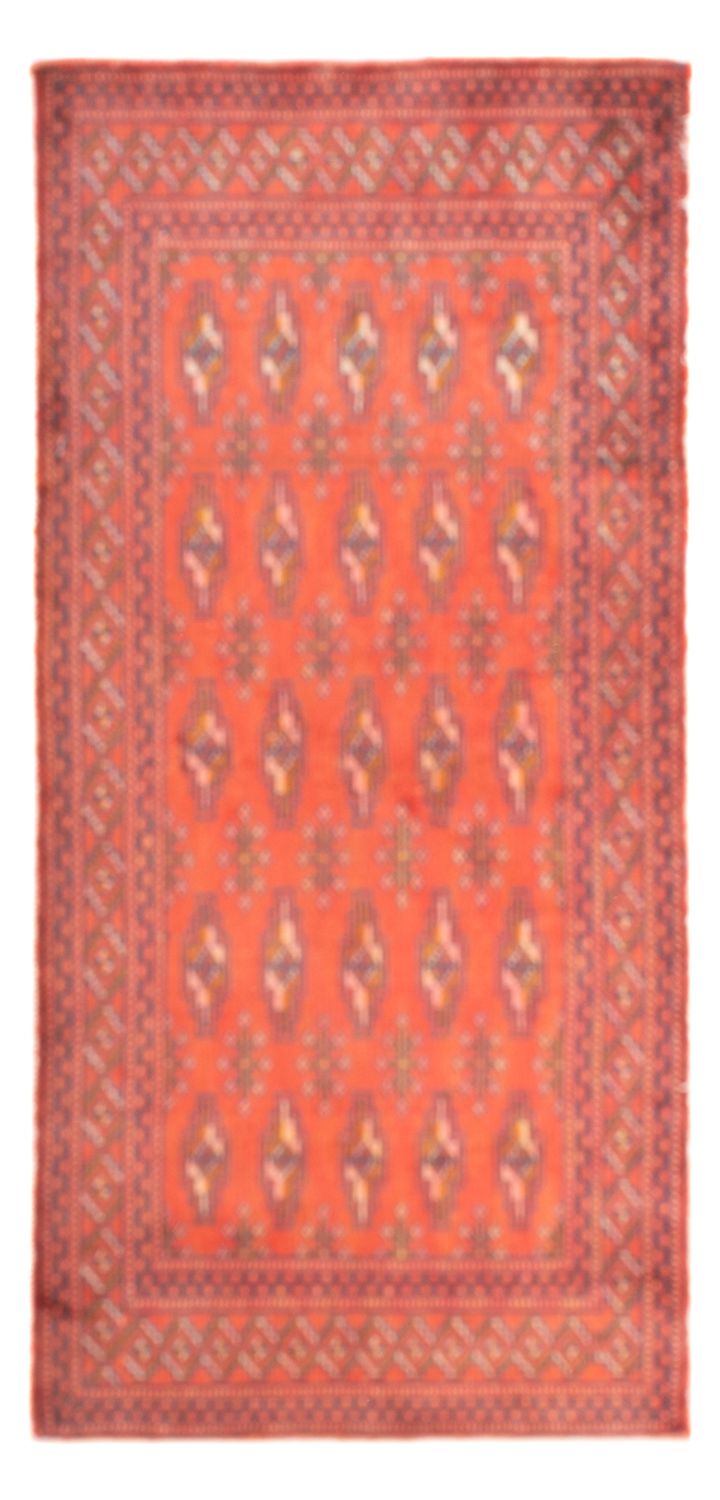 Turkaman-tæppe - 130 x 60 cm - lysrød