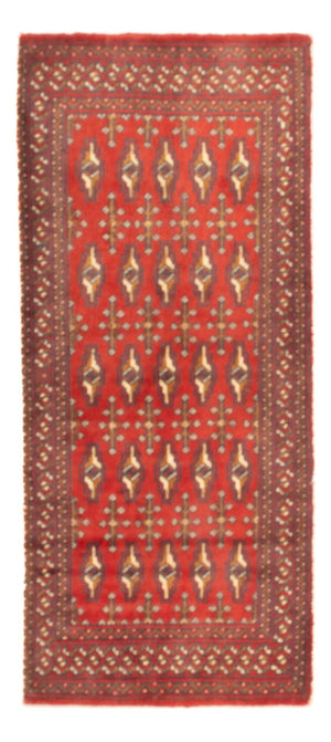 Turkaman-tæppe - 130 x 60 cm - lysrød