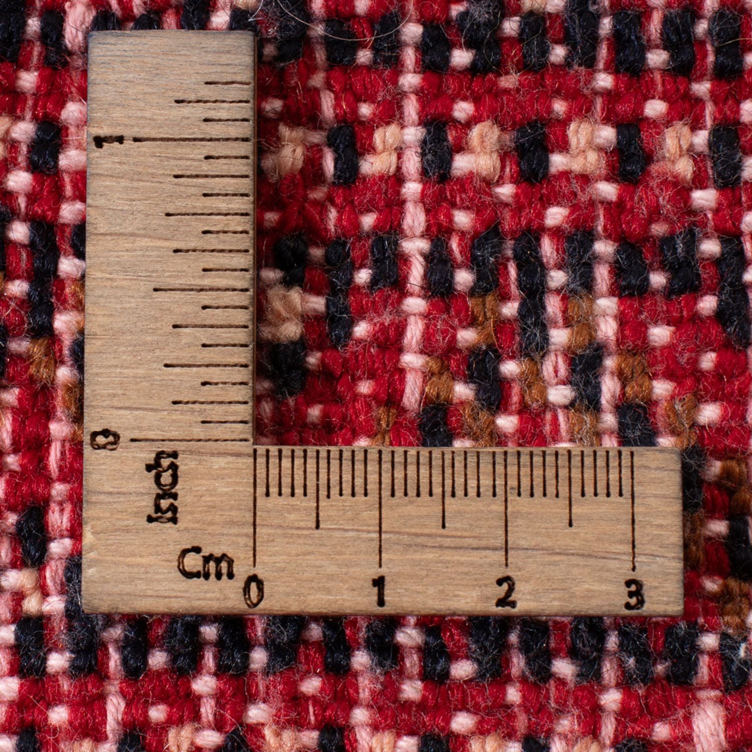 Turkaman-tæppe - 100 x 50 cm - mørkerød