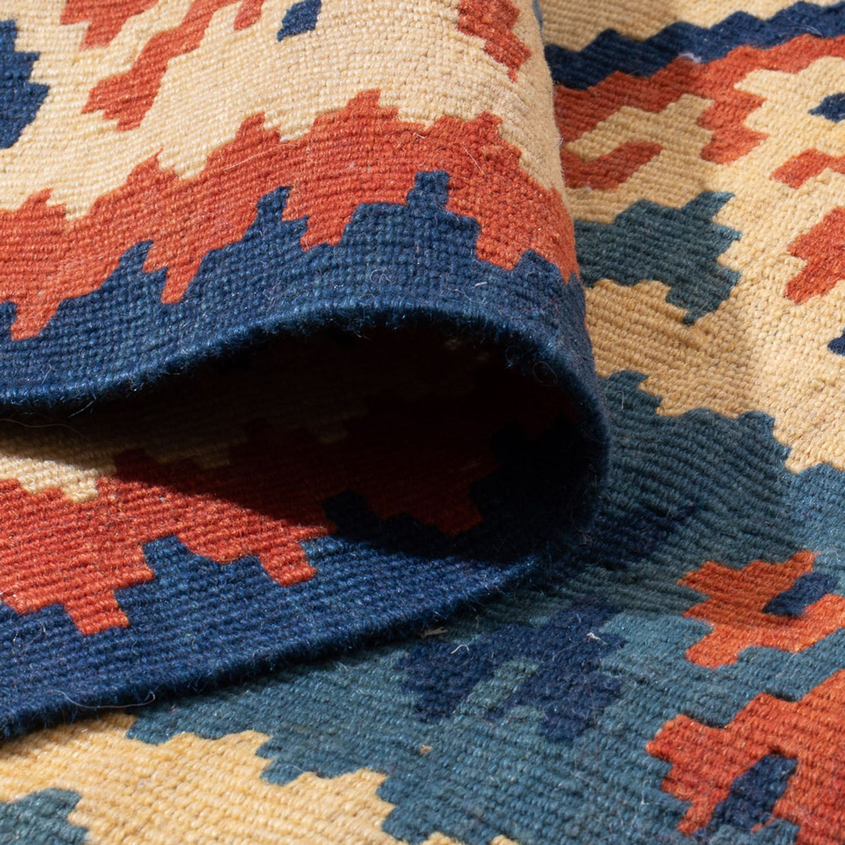 Kelim-tæppe - orientalsk firkantet  - 103 x 103 cm - flerfarvet