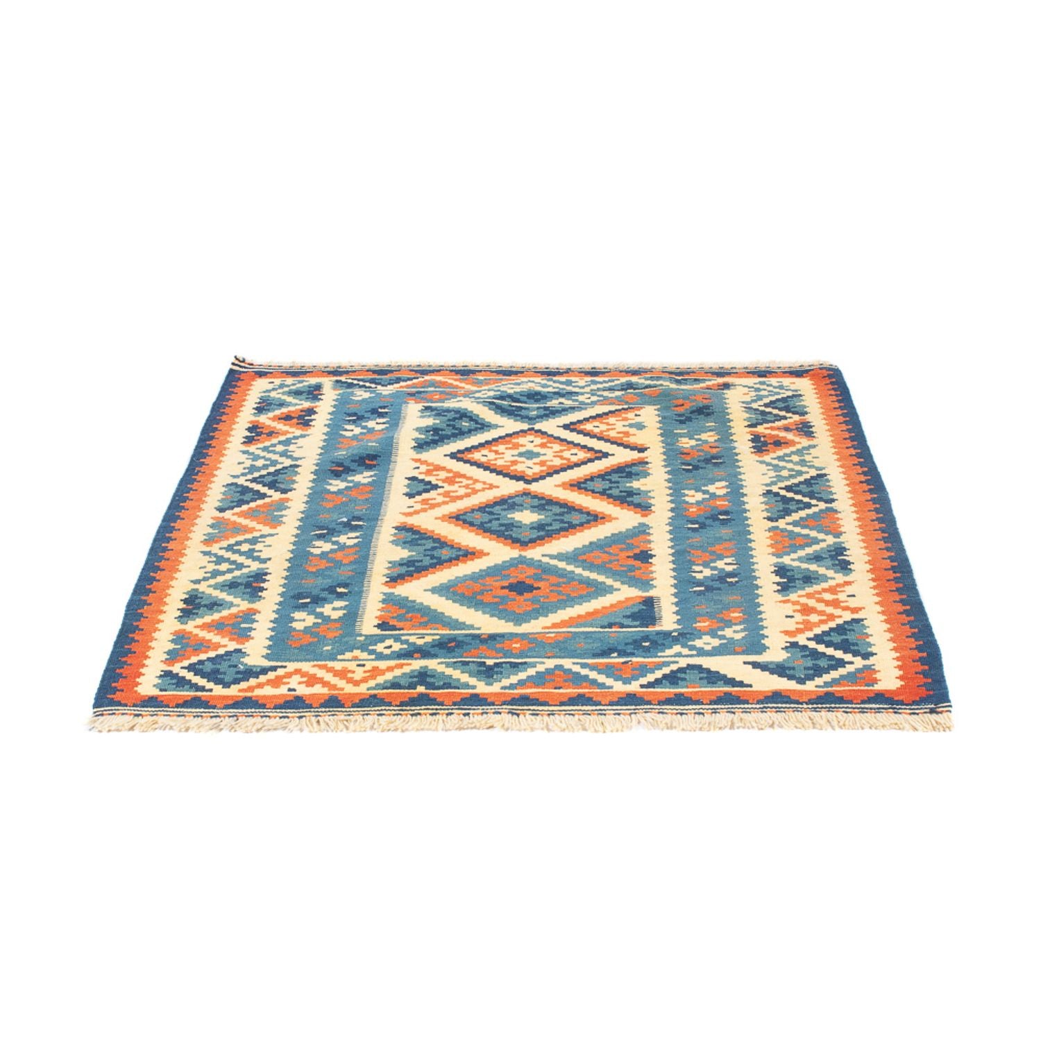 Kelim-tæppe - orientalsk firkantet  - 103 x 103 cm - flerfarvet
