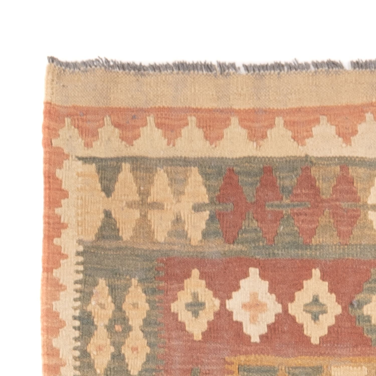 Løber Kelim Carpet - Splash - 315 x 95 cm - lys beige