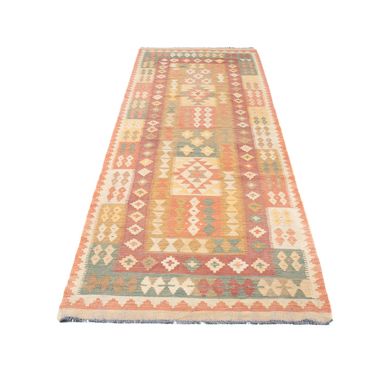Løber Kelim Carpet - Splash - 315 x 95 cm - lys beige
