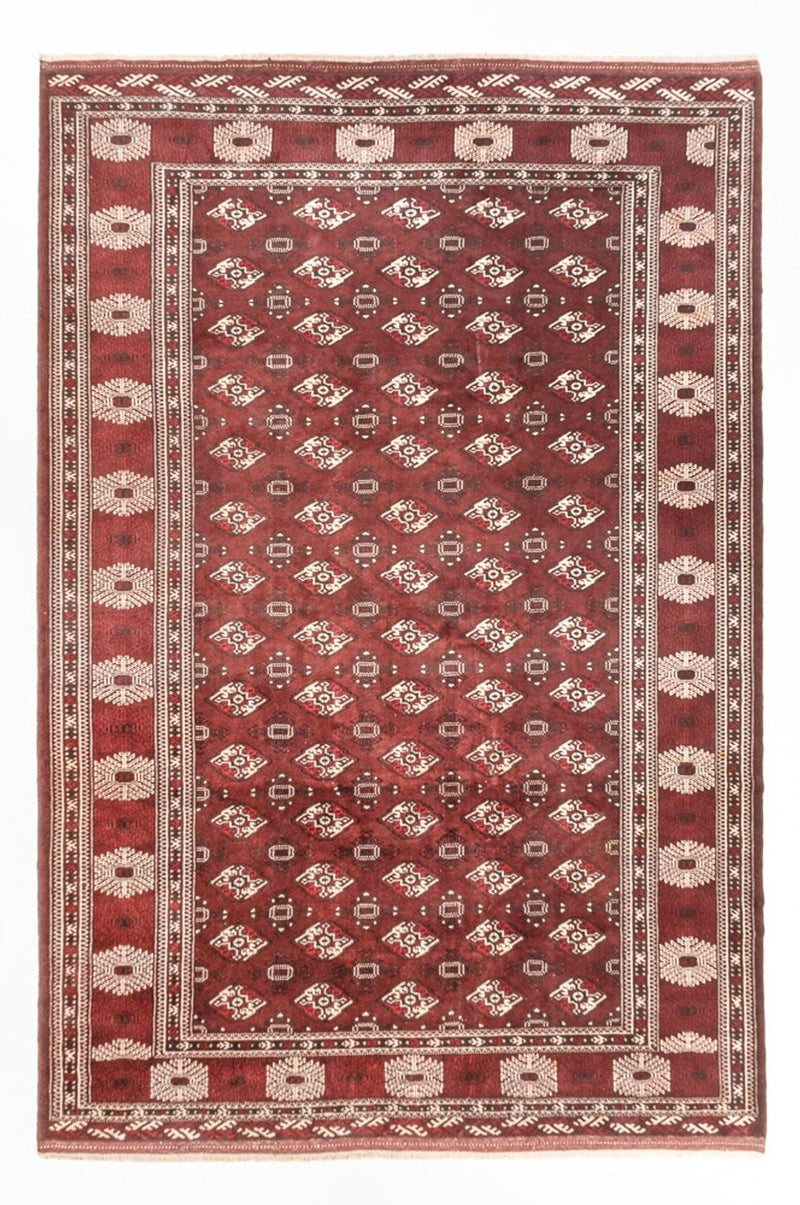 Turkaman-tæppe - 380 x 260 cm - mørkerød