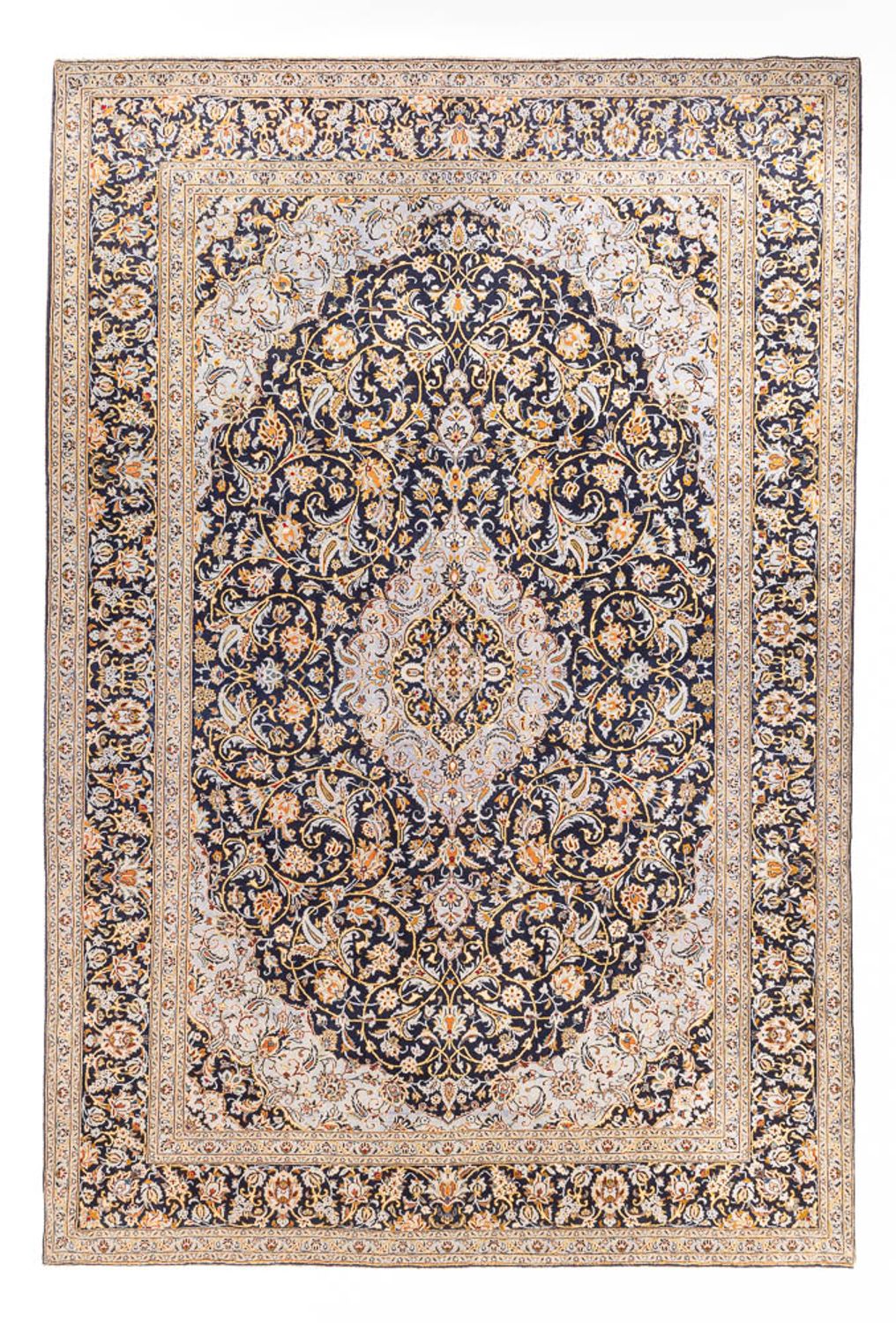 Persisk tæppe - Keshan - 425 x 307 cm - mørkeblå