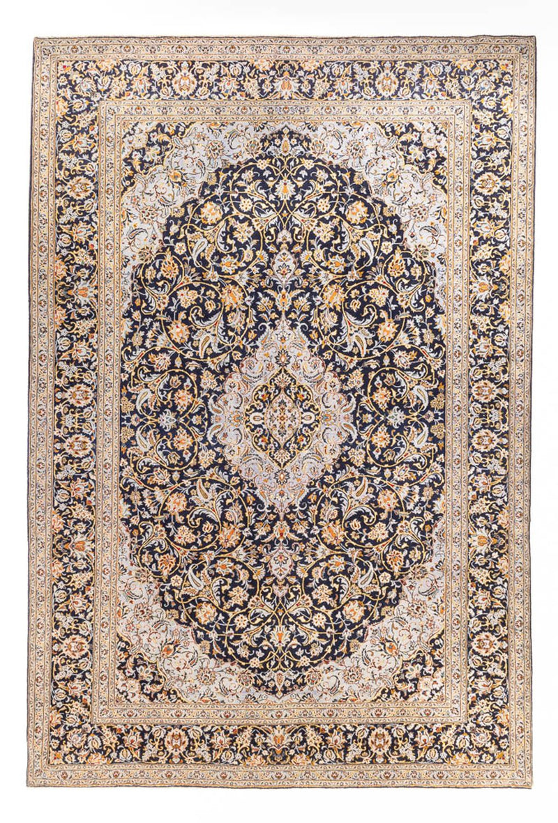 Persisk tæppe - Keshan - 425 x 307 cm - mørkeblå