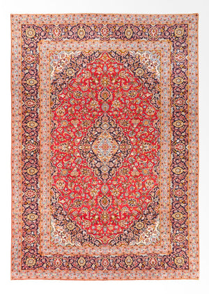 Persisk tæppe - Keshan - 353 x 245 cm - rød