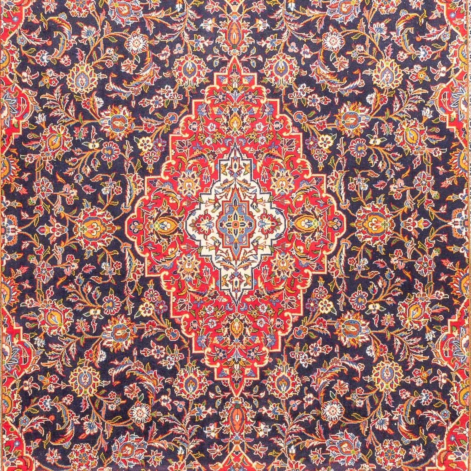 Persisk tæppe - Keshan - 445 x 310 cm - mørkeblå