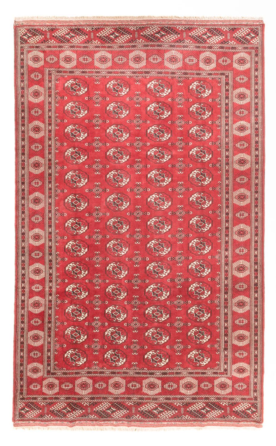 Turkaman-tæppe - 400 x 260 cm - rød