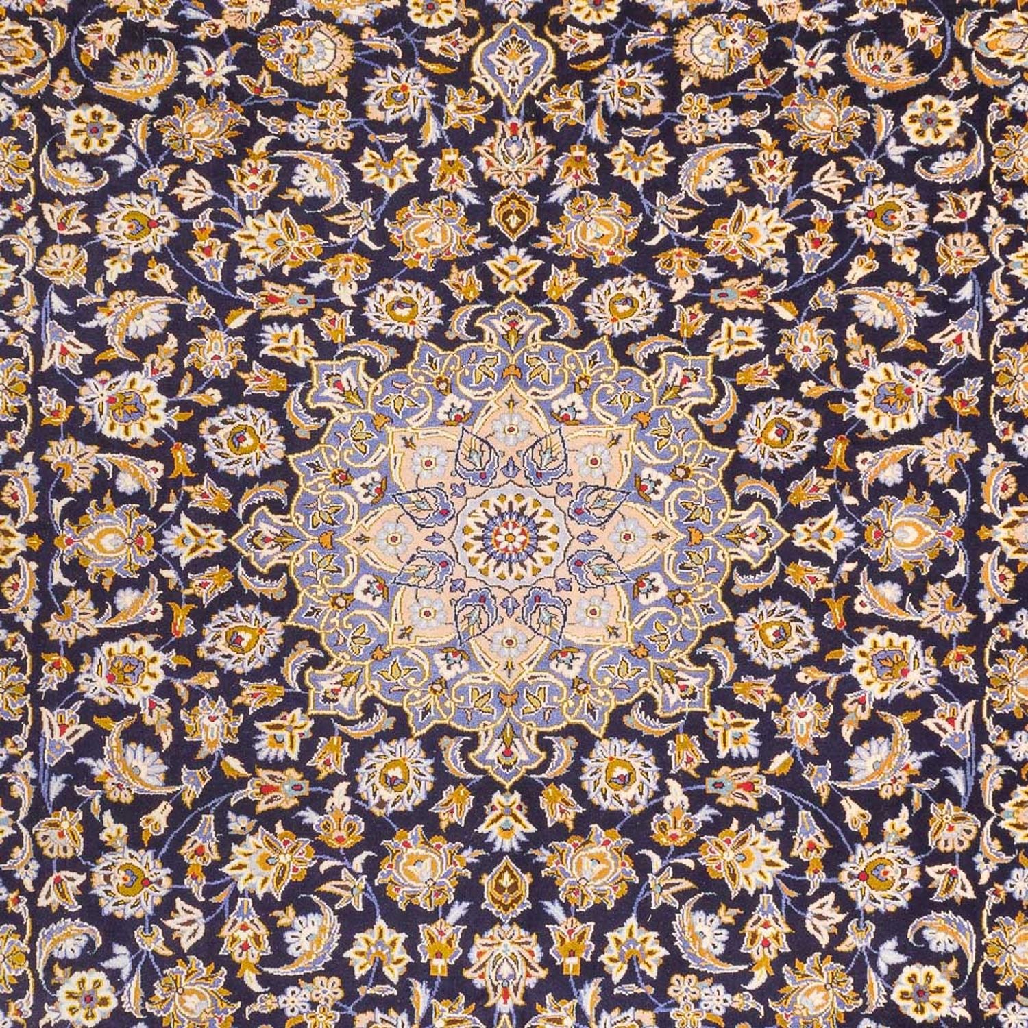 Persisk tæppe - Keshan - 420 x 318 cm - mørkeblå