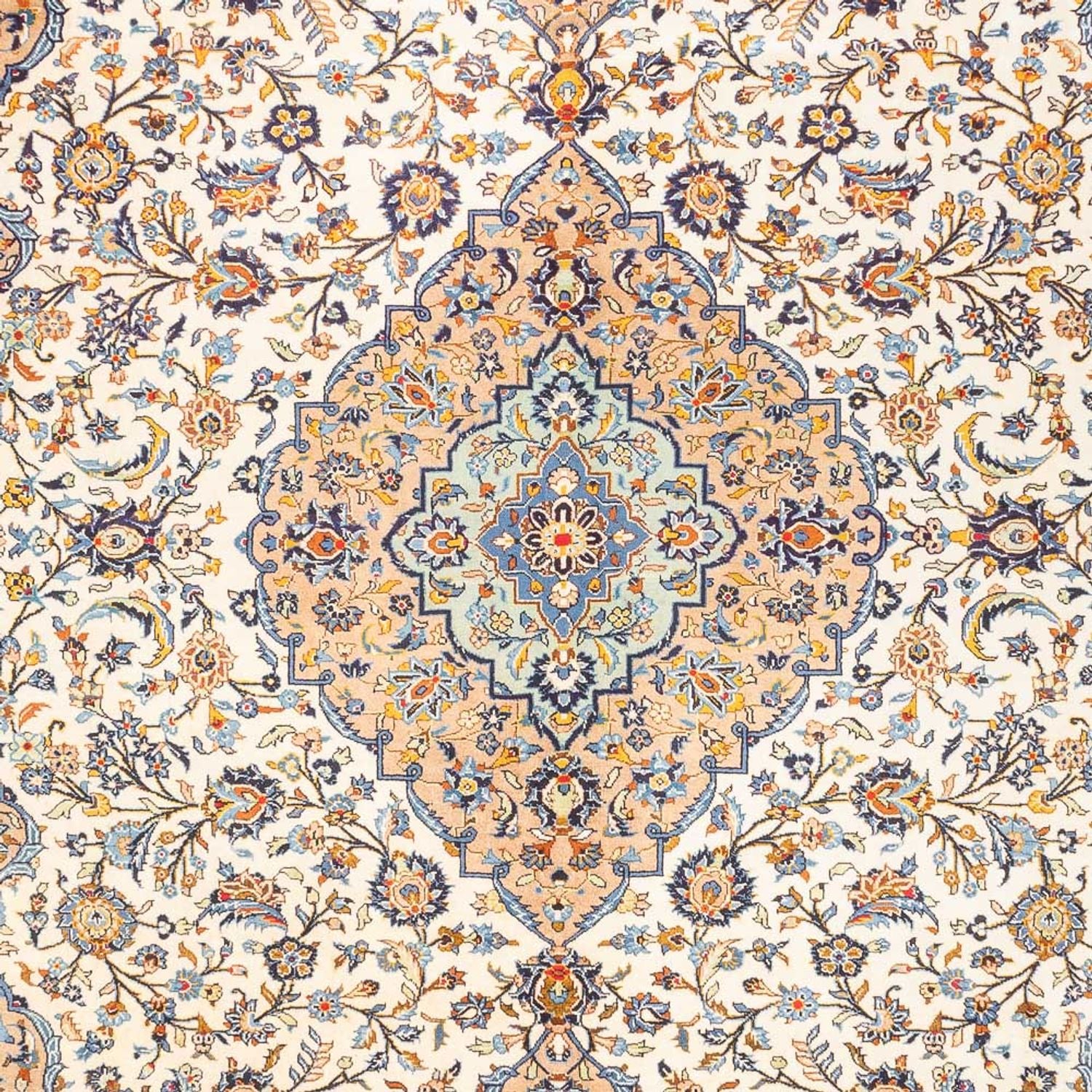 Persisk tæppe - Keshan - 405 x 302 cm - mørk beige