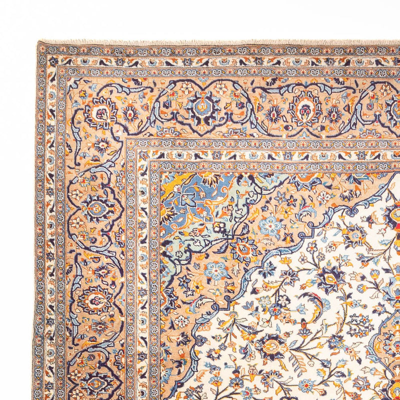 Persisk tæppe - Keshan - 405 x 302 cm - mørk beige