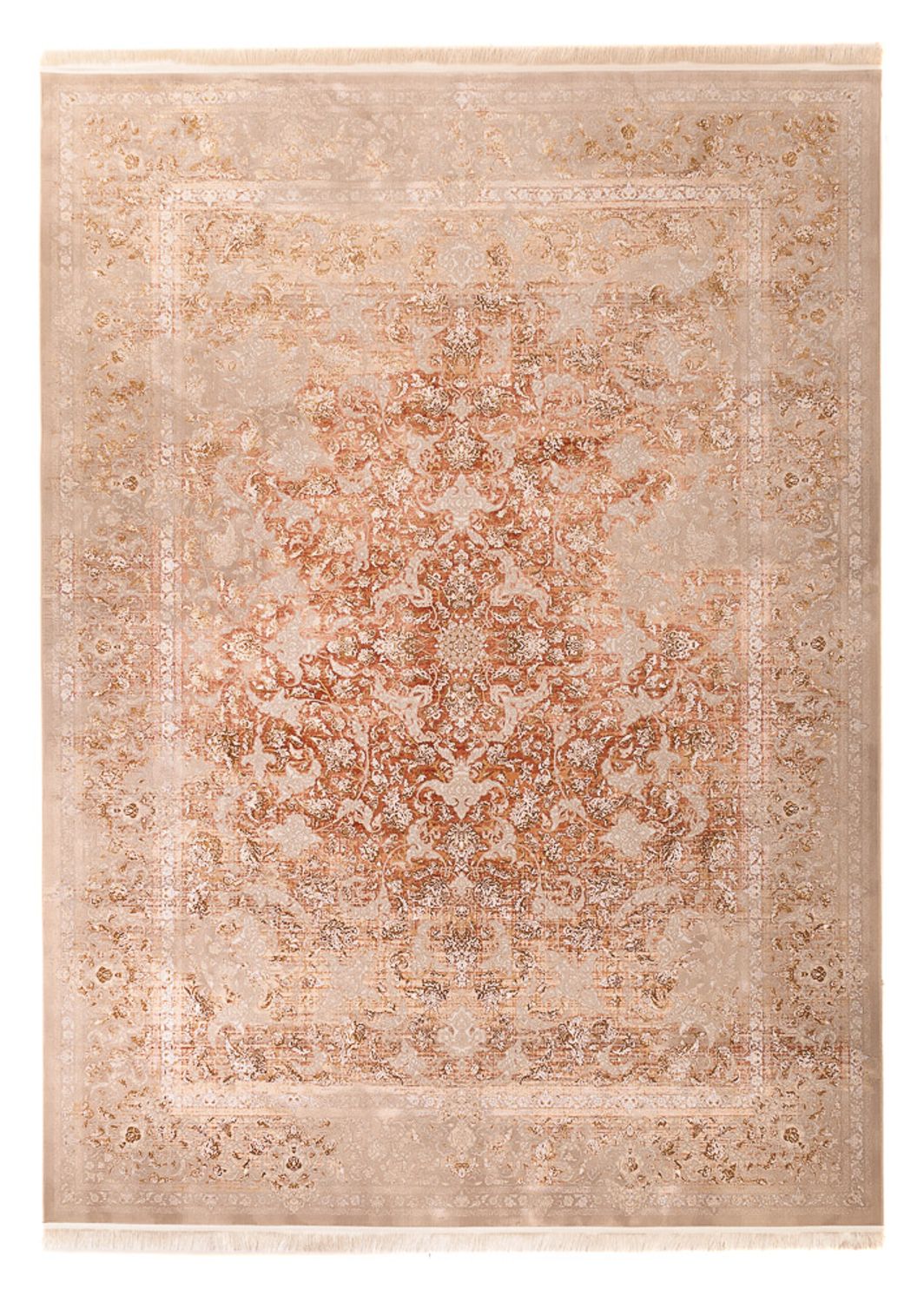 Orientalsk vævet tæppe - 350 x 250 cm - mørk beige