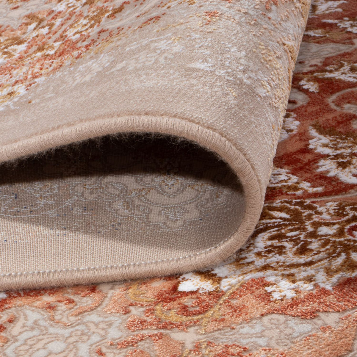 Orientalsk vævet tæppe - 350 x 250 cm - mørk beige