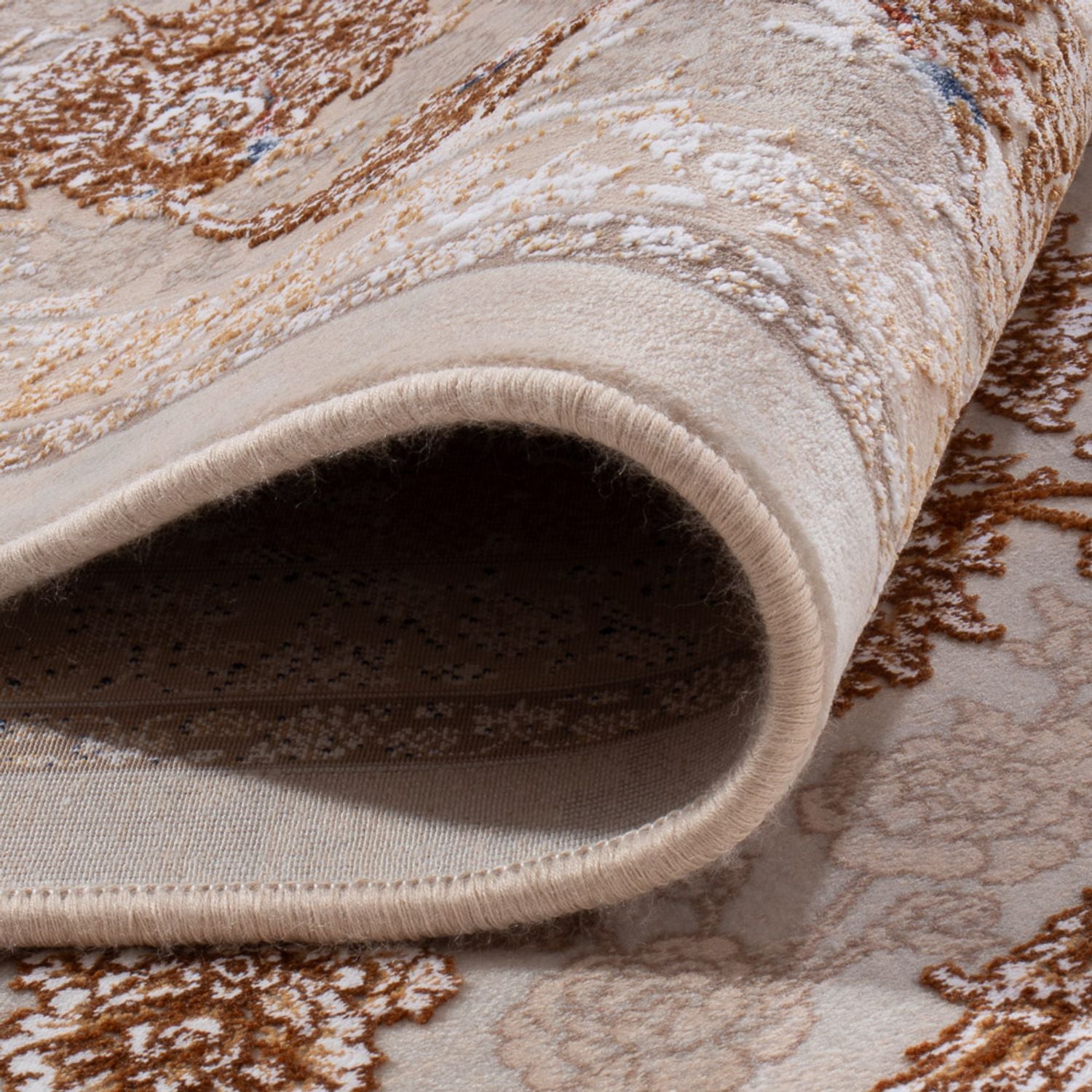 Orientalsk vævet tæppe - 350 x 250 cm - mørk beige