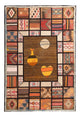 Patchwork-tæppe 200x135cm - Perserteppich Wollteppich