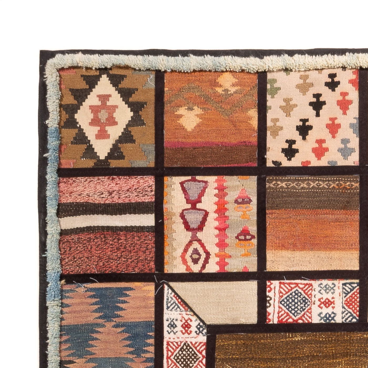 Patchwork-tæppe 200x135cm - Perserteppich Wollteppich