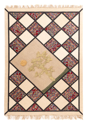 Patchwork-tæppe - 200 x 135 cm - flerfarvet