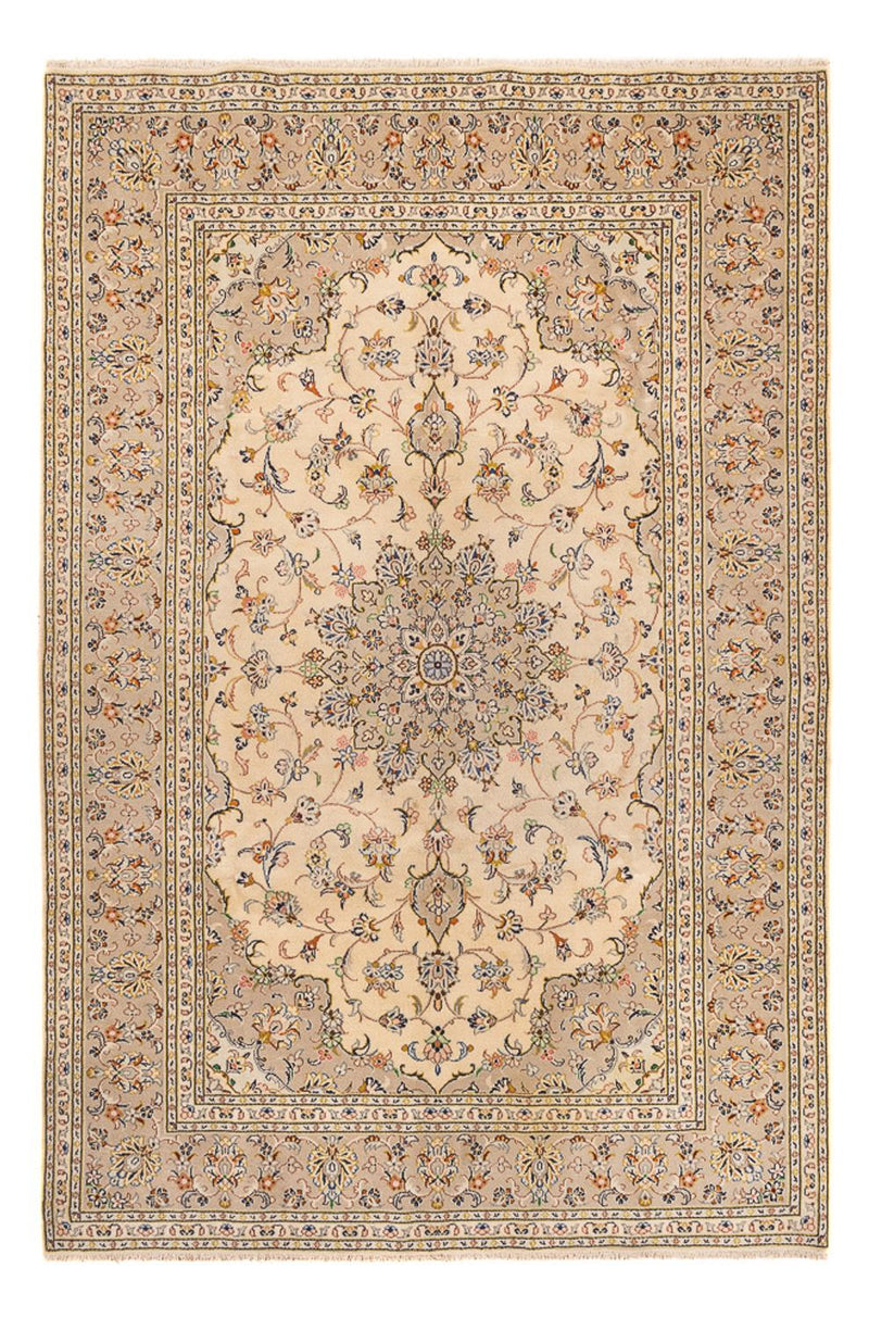 Persisk tæppe - Keshan - 295 x 194 cm - lys beige