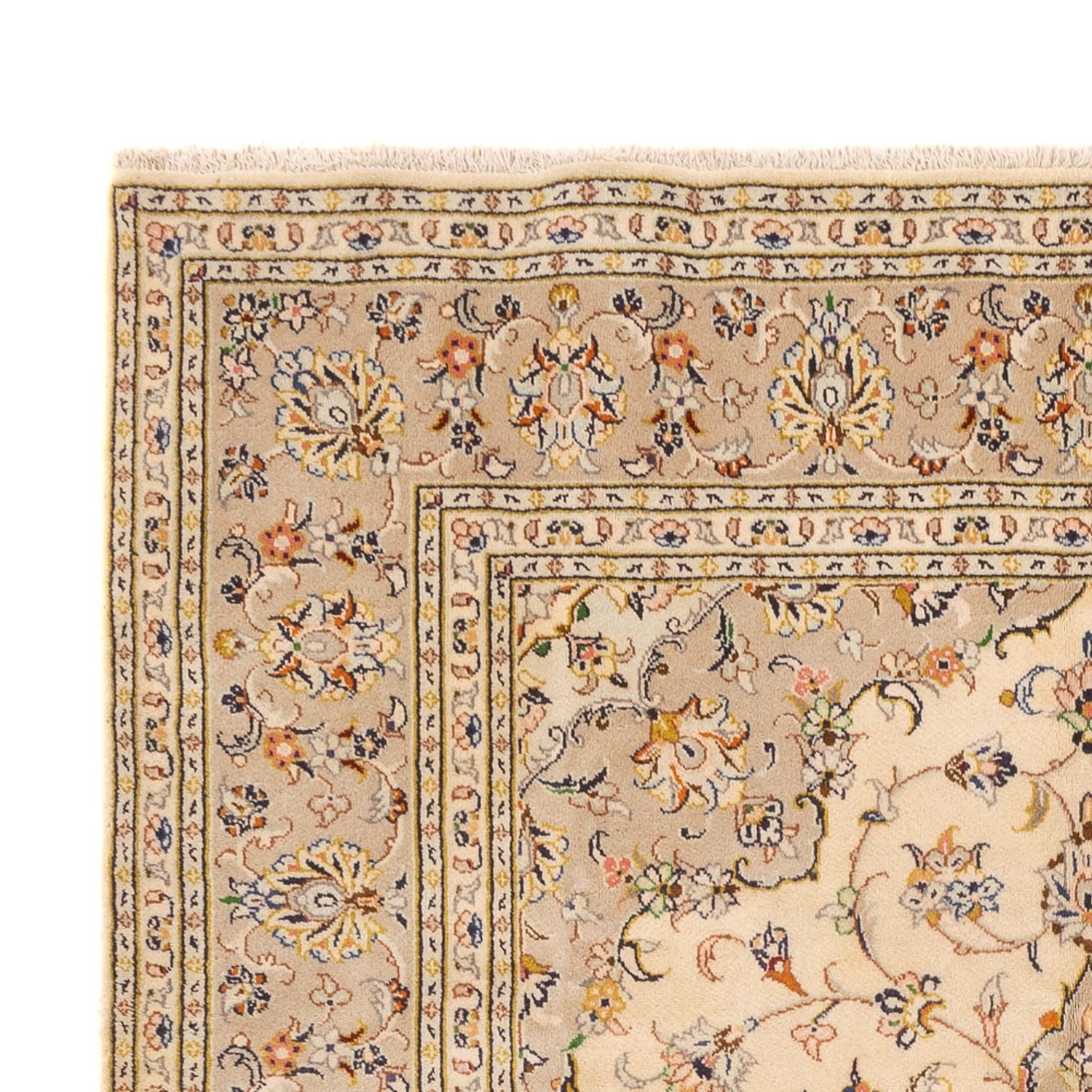 Persisk tæppe - Keshan - 295 x 194 cm - lys beige