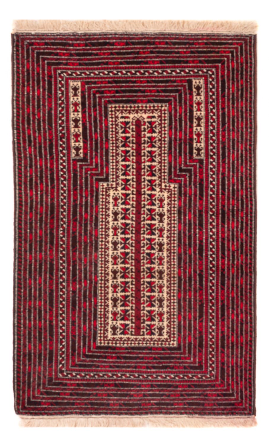 Baluch-tæppe firkantet  - 250 x 250 cm - mørkerød