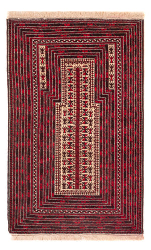 Baluch-tæppe firkantet  - 250 x 250 cm - mørkerød