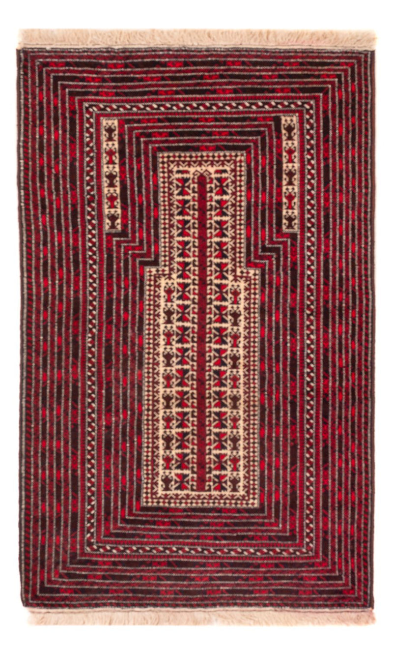 Baluch-tæppe firkantet  - 250 x 250 cm - mørkerød