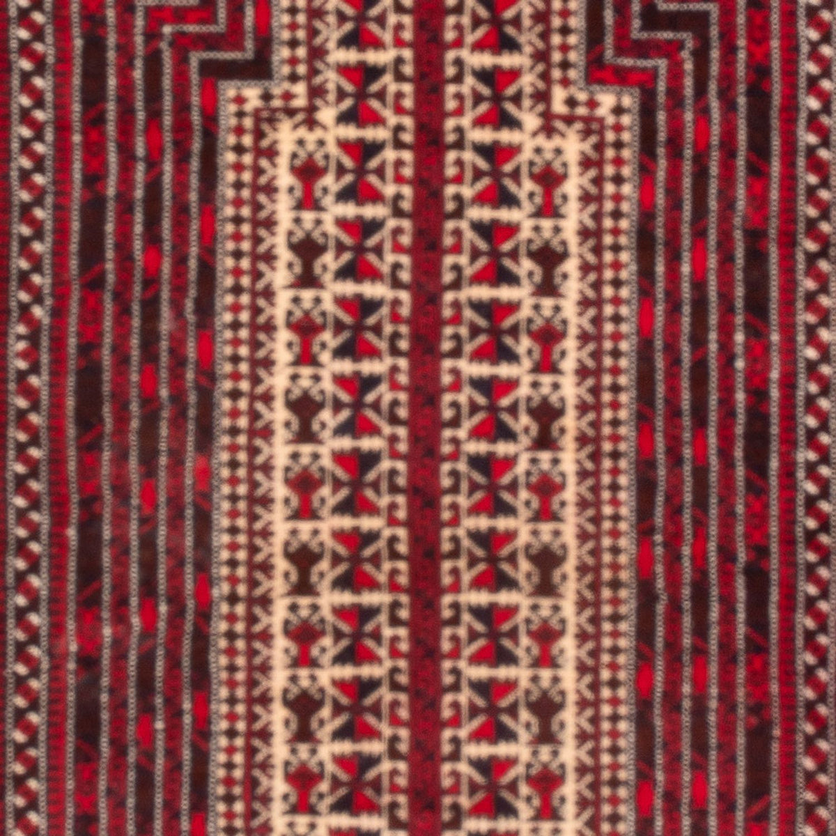 Baluch-tæppe firkantet  - 250 x 250 cm - mørkerød