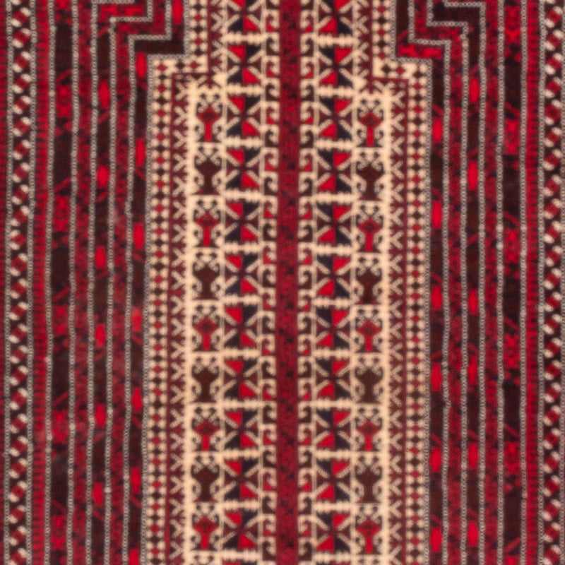 Baluch-tæppe firkantet  - 250 x 250 cm - mørkerød