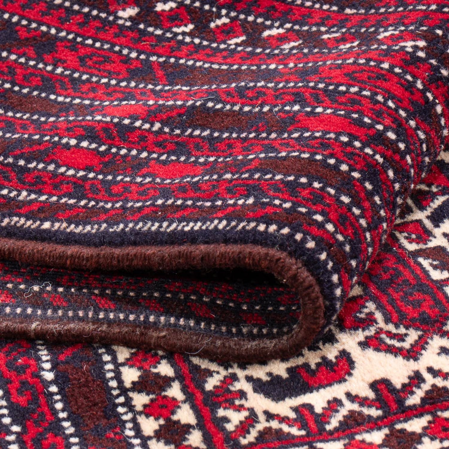 Baluch-tæppe firkantet  - 250 x 250 cm - mørkerød