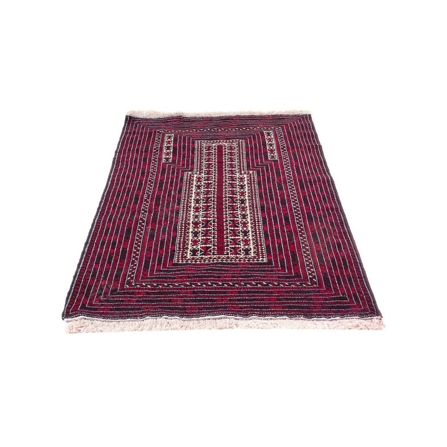 Baluch-tæppe firkantet  - 250 x 250 cm - mørkerød