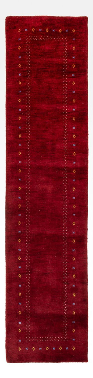 Løber Gabbeh-tæppe - Indus - 300 x 80 cm - rød