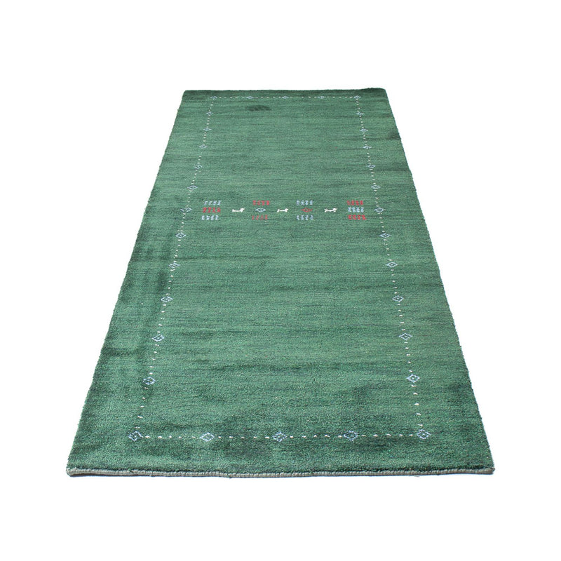 Løber Gabbeh-tæppe - Indus - 300 x 80 cm - grøn