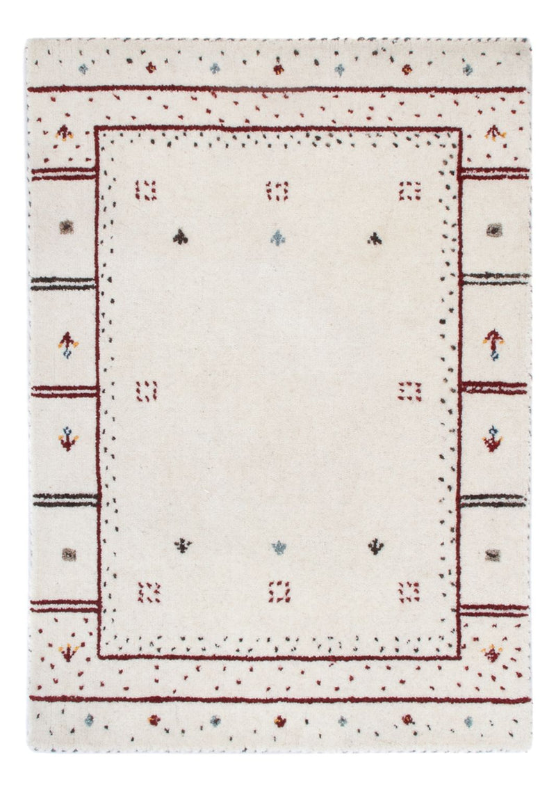 Gabbeh Tæppe - Loribaft Softy - 90 x 60 cm - lysegrå
